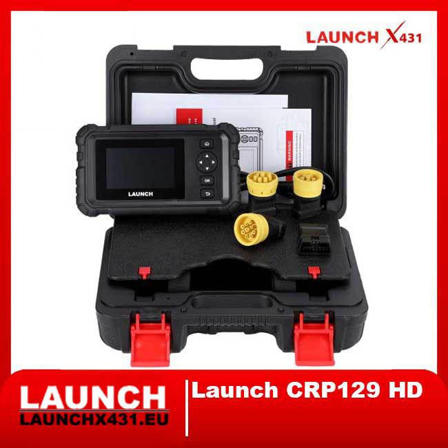 Launch CRP129 HD Heavy-Duty Diagnostic Scanner in Carry Case with Adapters and User Manual