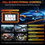 Launch X431 Creader Elite 2.0 bi-directional control functions including radiator fan test, window control, throttle modulation and actuator testing.