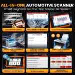 Launch X431 Elite 2.0 Pro all-in-one automotive scanner with Auto VIN, DTC lookup, FCA AutoAuth, live data and battery voltage display