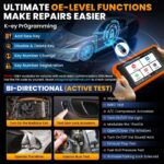Launch X431 Elite 2.0 Pro OE-level functions including key programming and active bi-directional tests