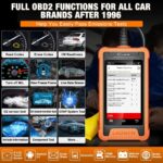 Launch CReader Elite OBD2 diagnostic functions including code reading, live data, freeze frame, EVAP test, and component testing