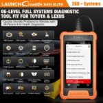 Launch CReader Elite X431 displaying full-system OE-level diagnostics for Toyota and Lexus vehicles